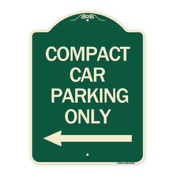 Signmission Compact Car Parking With Left Arrow Heavy-Gauge Aluminum Architectural Sign, 24" x 18", G-1824-24252 A-DES-G-1824-24252 - main